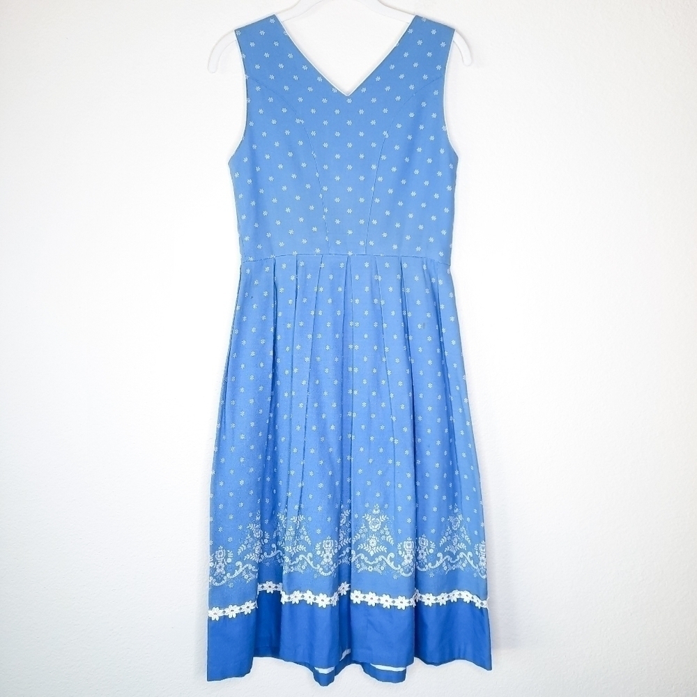 Vintage Huber Dirndl Blue October Fest Dress 38